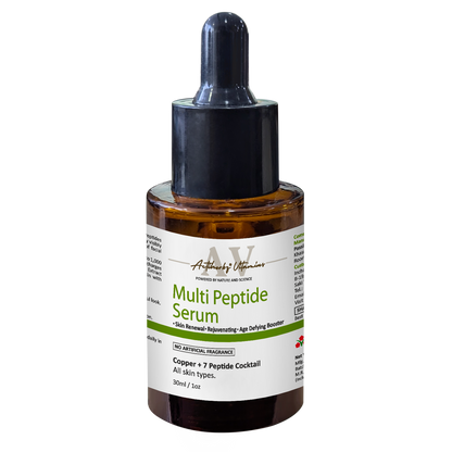 Anti-Aging Multi peptide Aqua Serum | Copper + 7 Peptides Face Serum For Fine Lines and Wrinkles | Improves Skin Elasticity and Firmness | For All Type Skin, 30ml