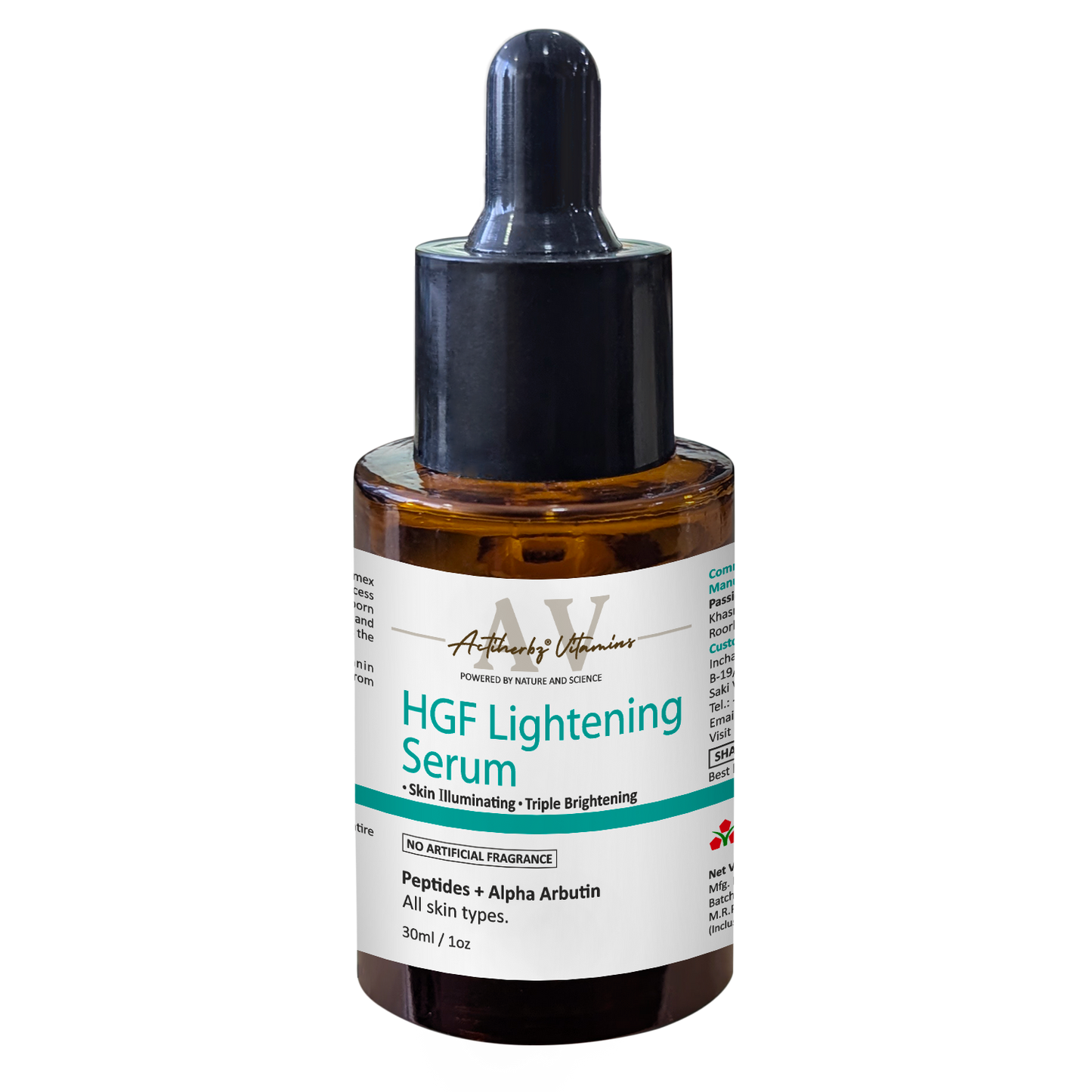 HGF Advanced aqua based Peptide Face Serum | Nonapeptide | Alpha arbutin | Hyaluronic based Face Serum for Pigmentation & Even Skin Tone - 30ml | For All Type Skin