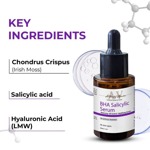 BHA Salicylic Serum For Oil Control - 10ml | Face Serum for Oily skin, Spot Marks and Deep Hydration | For All Type Skin