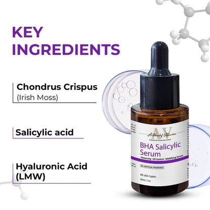 BHA Salicylic Serum For Oil Control - 10ml | Face Serum for Oily skin, Spot Marks and Deep Hydration | For All Type Skin
