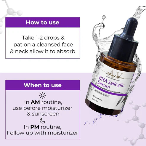 BHA Salicylic Serum For Oil Control - 10ml | Face Serum for Oily skin, Spot Marks and Deep Hydration | For All Type Skin