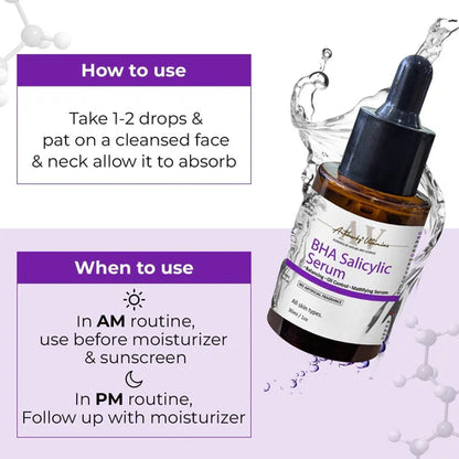 BHA Salicylic Serum For Oil Control - 10ml | Face Serum for Oily skin, Spot Marks and Deep Hydration | For All Type Skin
