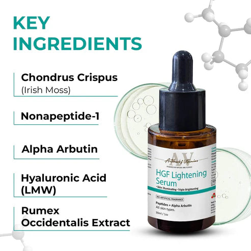 HGF Advanced aqua based Peptide Face Serum | Nonapeptide | Alpha arbutin | Hyaluronic based Face Serum for Pigmentation & Even Skin Tone - 10ml | For All Type Skin